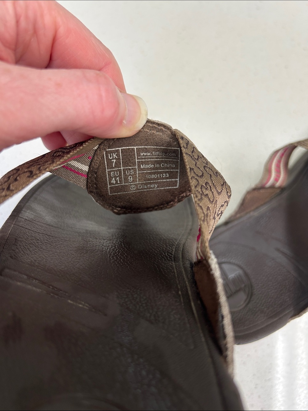 Disney Brown Metallic Mickey Thong Sandals - Picture 2 of 6
